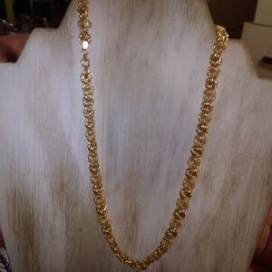Gold Rosetta Link Chain Necklace Jewelry Approximately 7.90 G